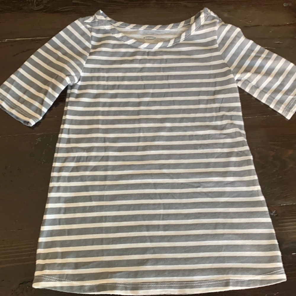 Old Navy girls adorable cotton gray/white dress size 18-24 months